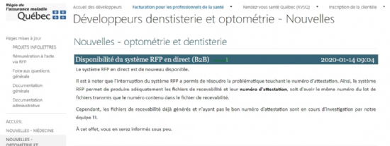 Progident - Problématique RAMQ - Suivi